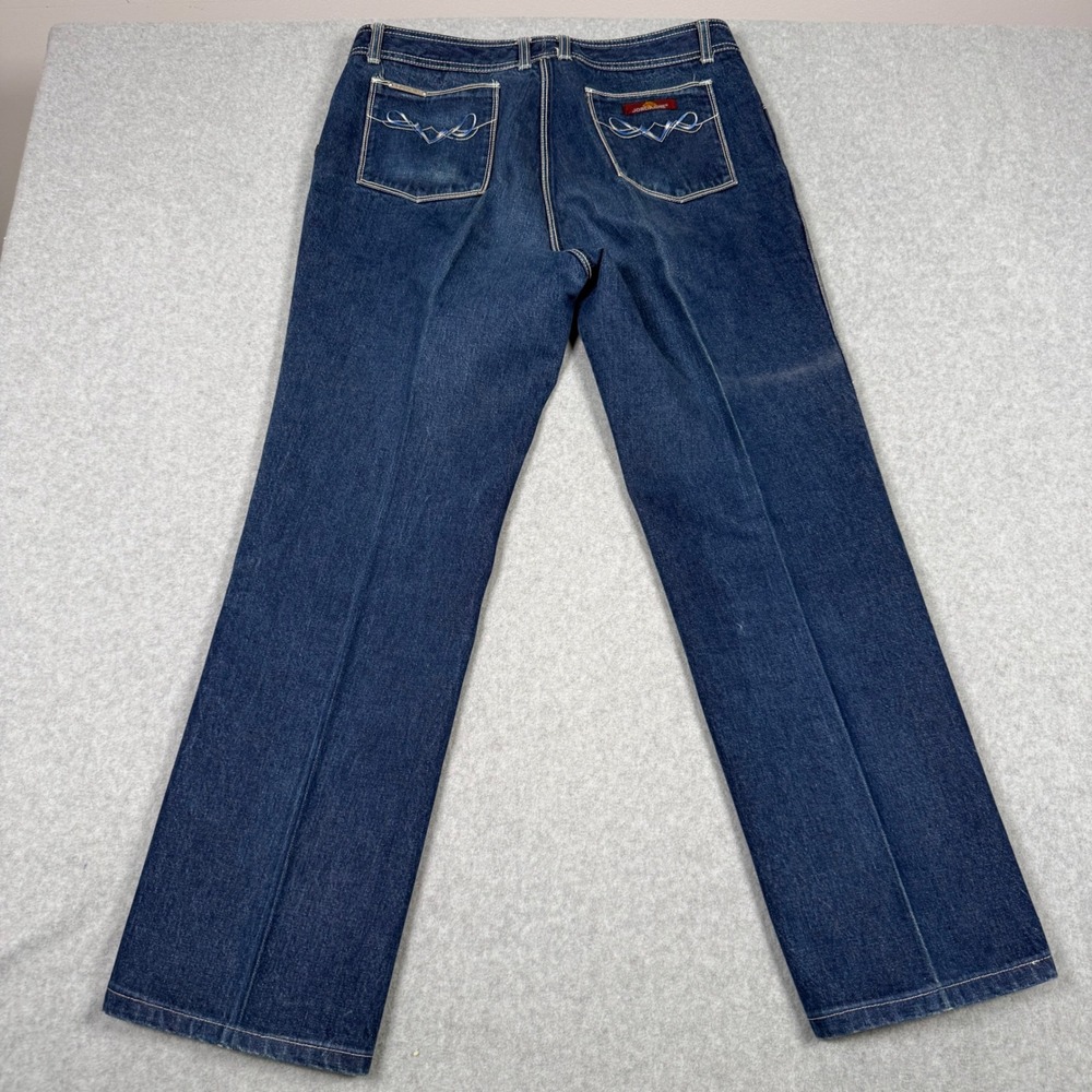 Vintage 80s Jordache Women Dark Wash Straight Leg Jeans High Rise Blue Size 36L